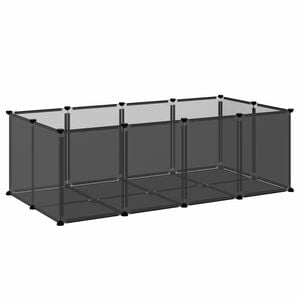 vidaXL Klatka dla małych zwierząt, czarna, 144x74x46,5 cm, PP i stal