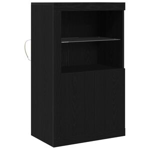 vidaXL Komoda LED 60,5 x 37 x 100 cm Drewno inżynieryjne Czarny Dąb