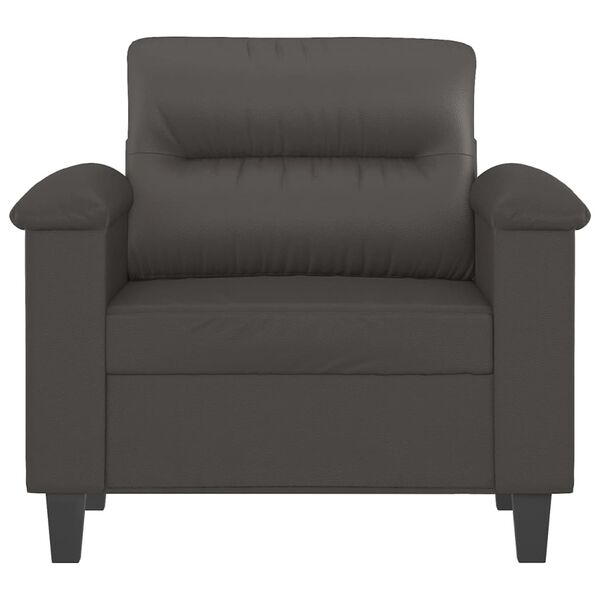 vidaXL Fotel, szary, 60 cm, obity sztuczną sk&oacute;rą