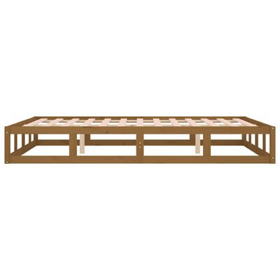 vidaXL Rama łóżka, miodowy brąz, 135x190 cm, lite drewno