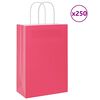 vidaXL Torby papierowe 250 szt. z uchwytami R&oacute;żowe 21x11x31 cm