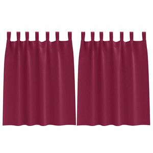 vidaXL Firany blackout z k&oacute;łkami 2 pcs Czerwone wino 140 x 140 cm