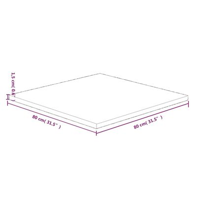 vidaXL Kwadratowy blat do stolika, ciemnobrązowy, 80x80x1,5 cm, dębowy