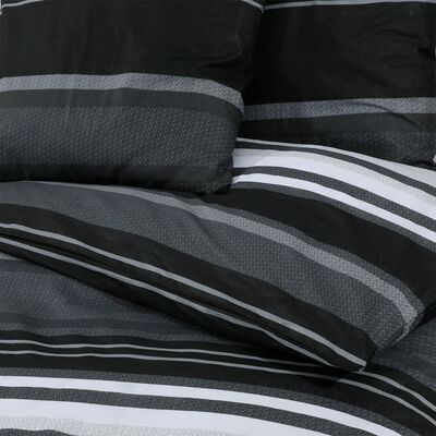 vidaXL Zestaw pościeli, czarno-biały, 225x220 cm, bawełna