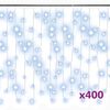 vidaXL Zasłona świetlnych sopli, 10 m, 400 diod LED, zimna biel