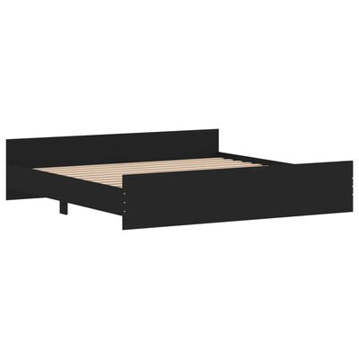 vidaXL Rama łóżka z wezgłowiem i zanóżkiem, czarna, 180x200cm