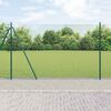 vidaXL Ogrodzenie z słupkami Zielony 1.5 x 10 m Stal