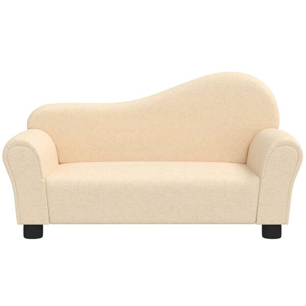 vidaXL Sofa dla dziecka, kremowa, obita tkaniną