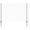 vidaXL Ogrodzenie Euro z słupkiem 10 x 1,5 m Stal pokryta PVC zielony