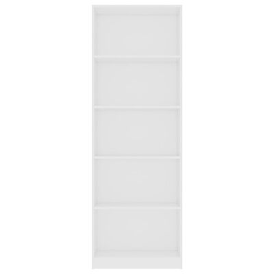 vidaXL 5-poziomowy regał na książki, biały, 60x24x175 cm