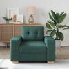 vidaXL Fotel, ciemnozielony, 60 cm, obity tkaniną
