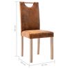 vidaXL Krzesła stołowe, 6 szt., brązowe, sztuczna sk&oacute;ra zamszowa