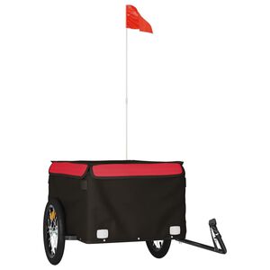 vidaXL Przyczepka rowerowa, czarno-czerwona, 45 kg, żelazo