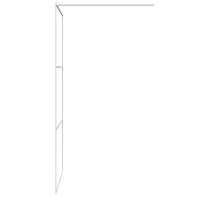 vidaXL Ścianka prysznicowa, biała, 90x195 cm, przezroczyste szkło ESG