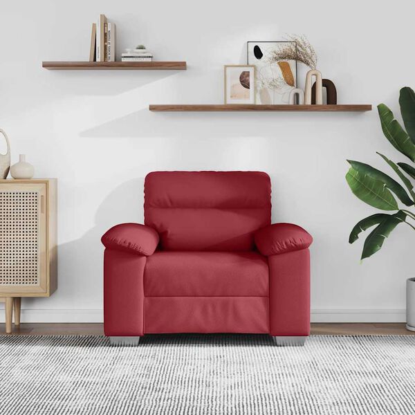 vidaXL Fotel, winna czerwień, 60 cm, obity sztuczną sk&oacute;rą