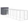 vidaXL Kurnik z wybiegiem, antracytowy, 165x863x181 cm, stal