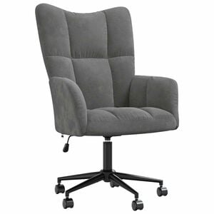 vidaXL Fotel, ciemnoszary, obity aksamitem