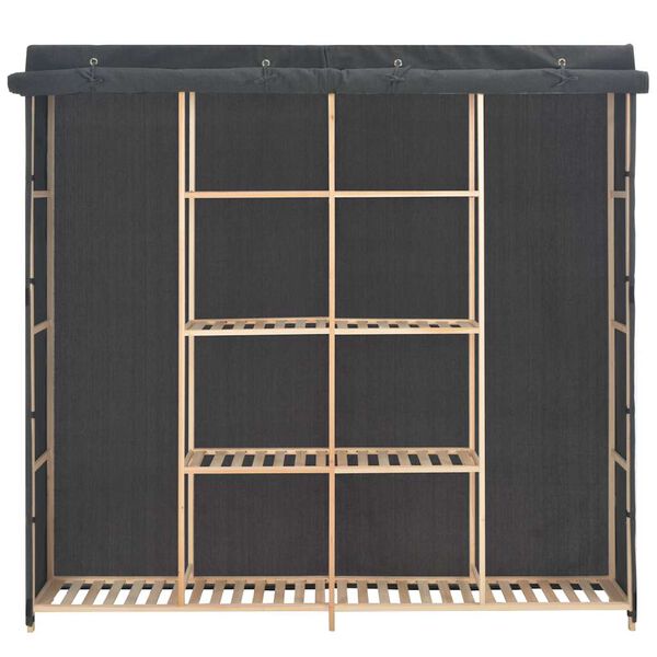 vidaXL Szafa, szara, 173x40x170 cm, materiałowa