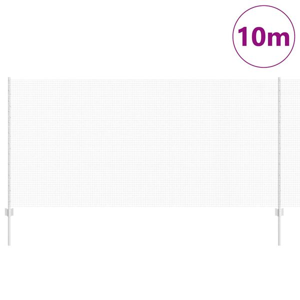 vidaXL Ogrodzenie z słupkiem Srebrny 1,2 x 10 m Stal