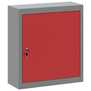 vidaXL Szafka na narzędzia z p&oacute;łką Czerwony i Szary 50 x 20 x 55 cm