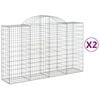 vidaXL Kosze gabionowe, 2 szt, 200x50x120/140 cm, galwanizowane żelazo