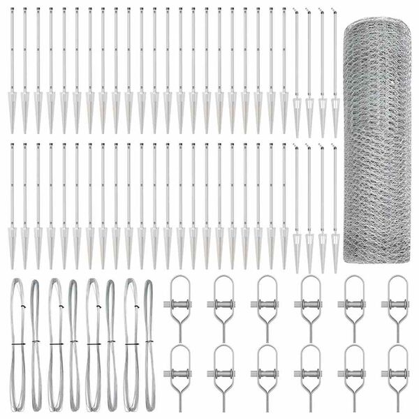 vidaXL Słupek ogrodzeniowy. Srebrny 100 x 0,8 m (siatka 13 mm) Stal
