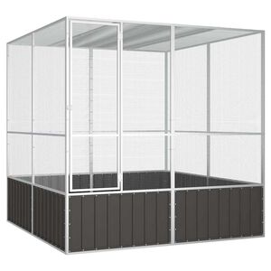 vidaXL Woliera, antracytowa, 213,5x217,5x211,5 cm, galwanizowana stal