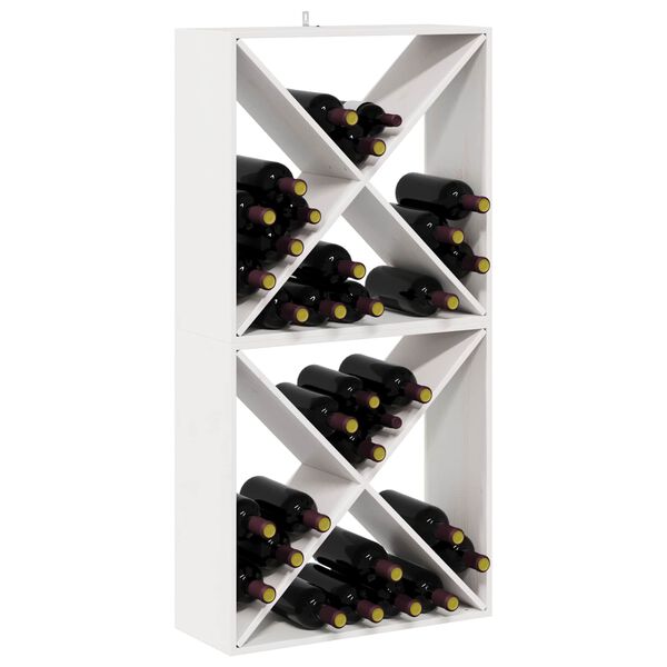 vidaXL Regał na wino 2 pcs Biały 62 x 25 x 62 cm Lite drewno sosnowe