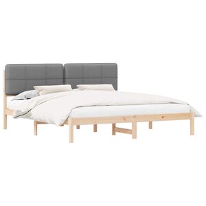 vidaXL Ramka ł&oacute;żka z tapicerowanym wezgłowiem Jasnoszary 180 x 200 cm