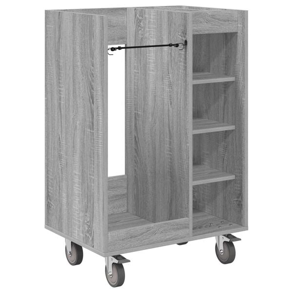 vidaXL Szafka golfowa z kołem Gładki Szary Sonoma 65 x 45 x 98 cm