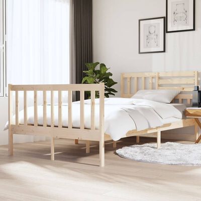 vidaXL Rama łóżka, 120x190 cm, lite drewno