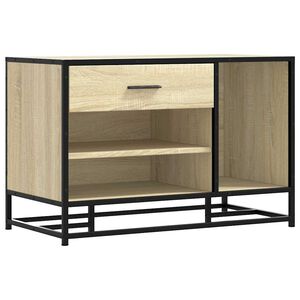 vidaXL Ławka na buty Sonoma Oak 80x40x53,5 cm Drewno klejone i metal