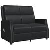 vidaXL Rozkładany fotel masujący, 2-os., czarny, sztuczna skóra
