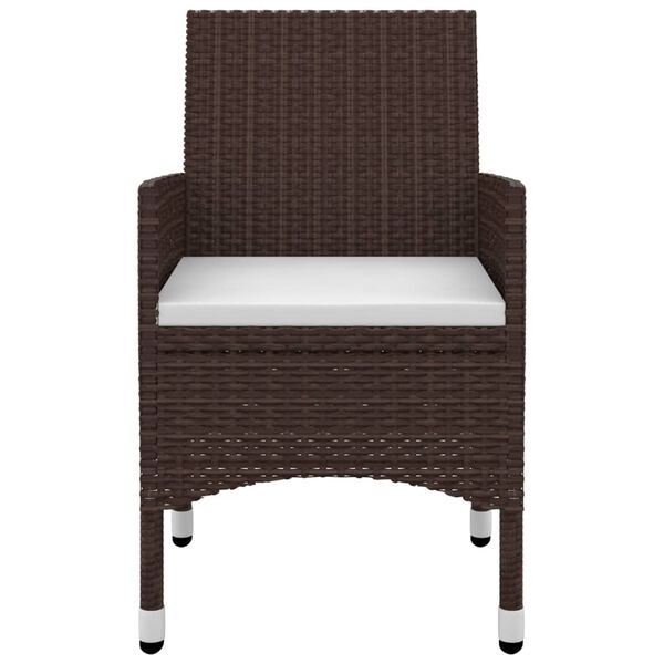 vidaXL 5-cz. zestaw mebli ogrodowych z poduszkami, rattan PE i szkło