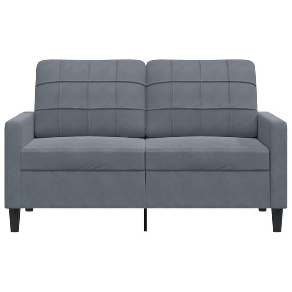 vidaXL Sofa 2-osobowa, ciemnoszary, 120 cm, tapicerowana aksamitem