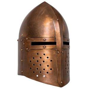 vidaXL Replika średniowiecznego zabytkowego hełmu LARP, miedziana stal
