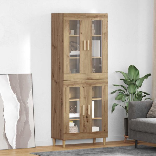 vidaXL Highboard Dąb rzemieślniczy 69,5 x 34 x 180 cm