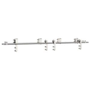 vidaXL System do mocowania drzwi przesuwnych, 200 cm, stal, srebrny