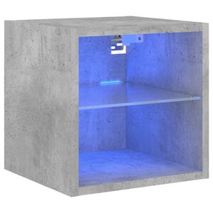 vidaXL Ścienna szafka TV z LED, szarość betonu, 30x28,5x30 cm