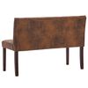 vidaXL Ławka, 120 cm, brązowa, sztuczna sk&oacute;ra zamszowa