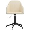 vidaXL Obrotowe krzesło stołowe, kremowe, obite aksamitem