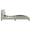 vidaXL Rama ł&oacute;żka z LED bez materaca, jasnoszara, 160x200 cm, aksamitna