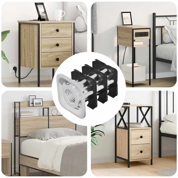 vidaXL Wkład Rurki Gwintowanej 12 pcs Czarny i Srebrny