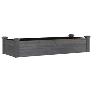 vidaXL Podwyższona rabata z wyści&oacute;łką, szara, 120x45x25 cm, jodła