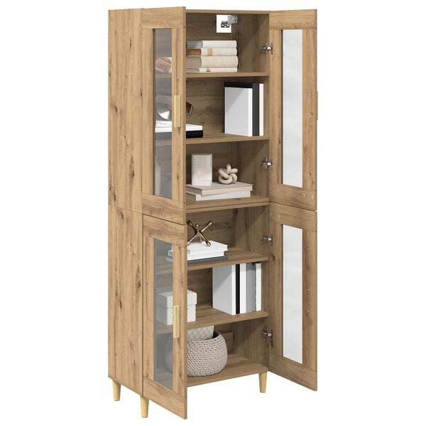 vidaXL Highboard Dąb rzemieślniczy 69,5 x 34 x 180 cm