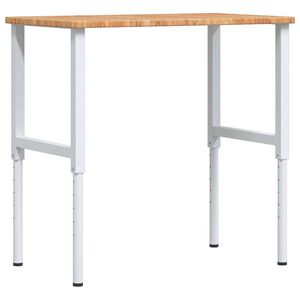vidaXL Stolik roboczy, jasny brąz, 100x60x(71,5-98) cm, drewno dębowe