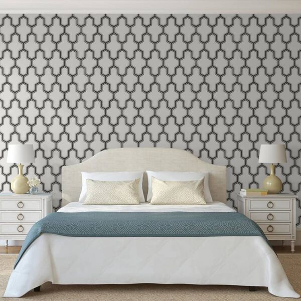 DUTCH WALLCOVERINGS Tapeta Geometric, biało-czarna