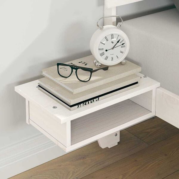 vidaXL Ramka ł&oacute;żka Z zagł&oacute;wkiem Biały 140 x 190 cm Lite drewno sosnowe