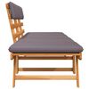 vidaXL Leżanka ogrodowa 2-w-1 z poduszką, 190 cm, lite drewno akacjowe