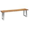 vidaXL Ławka, 160 cm, lite drewno akacjowe i stal nierdzewna